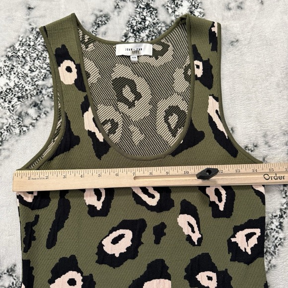 John‎ Jenn Dress Womens Size M Green Multi Leopard Print Stretch Bodycon Knit - Picture 3 of 9